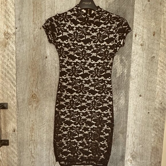 B Darlin Cocktail Dress Sixe 1/2 Black Lace - Picture 5 of 11